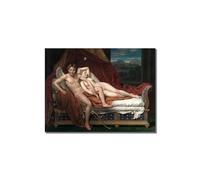 EVANEM Famose pittoriche stampe su tela. Jacques-Louis David quadro su tela. Amore e Psiche Riproduzione del dipinto ad olio per Living Home Decor 70x100cm senza cornice