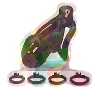 EVANEM Gabbia di Allenamento Comoda per Uomo con Anelli in 4 Misure e Serratura Invisibile, Biancheria Intima Speciale per Adulti per Uomo - HA01 Nero (Small)