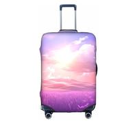 EVANEM Galaxy Animal Dragonfly Travel Luggage Cover, custodia protettiva elastica per trolley, antigraffio, adatta per bagagli da 18 a 32 pollici, Romantico viola lavanda, L