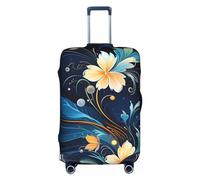 EVANEM Galaxy Animal Dragonfly Travel Luggage Cover, custodia protettiva elastica per trolley, antigraffio, adatta per bagagli da 18 a 32 pollici, Mini fiore vortice blu., L