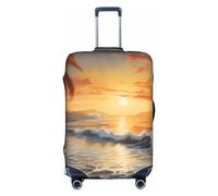 EVANEM Galaxy Animal Dragonfly Travel Luggage Cover, custodia protettiva elastica per trolley, antigraffio, adatta per bagagli da 18 a 32 pollici, Tramonto Hawaiano Palma, L