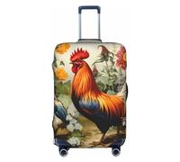 EVANEM Galaxy Animal Dragonfly Travel Luggage Cover, custodia protettiva elastica per trolley, antigraffio, adatta per bagagli da 18 a 32 pollici, Polli e fattoria, S
