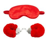 EVANEM Man-ette Sexyshop Cosplay Blindfold Eye Mask Giochi di Ruolo Man-ette Costume Shop Hot Oggetti (Rosso)