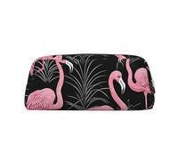 EVANEM Music Drum in Field Pencil Case, Leather Zip Pouch, Office Stationery Organizer, Cosmetic Bag Coin Purse, Fenicottero astratto, Taglia unica, Portamonete