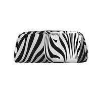 EVANEM Music Drum in Field Pencil Case, Leather Zip Pouch, Office Stationery Organizer, Cosmetic Bag Coin Purse, Stampa zebrata., Taglia unica, Portamonete