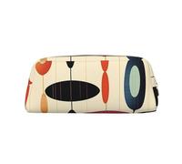 EVANEM Otters, astuccio in pelle con cerniera, organizer per cancelleria da ufficio, borsa cosmetica portamonete, Metà secolo moderno con forme a goccia, Taglia unica, Portamonete