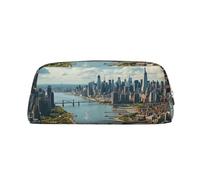 EVANEM Penthouse View Over New York Manhattan Astuccio in pelle con cerniera, organizer per cancelleria da ufficio, borsa per cosmetici portamonete, Vista Attico su New York Manhattan, Taglia unica,