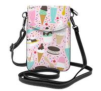 EVANEM Piccola borsa del telefono cellulare del gelato dolce con le fessure per carte di credito Touch Screen Mobile Bag-Nano stampa