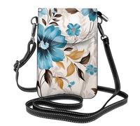 EVANEM Piccola borsa floreale grigia del telefono cellulare con le fessure per carte di credito Touch Screen Mobile Bag-Nano stampa