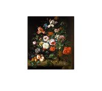 EVANEM Quadro su tela barocca. Stampe su tela di Rachel Ruysch. Natura morta con fiori - Famosa riproduzione di dipinti ad olio per soggiorno Home Decor 50x60cm senza cornice