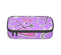 EVANEM Simpatico astuccio natalizio a forma di renna, grande capacità, doppio strato, per studenti, cancelleria da ufficio, astuccio portatile, Modello infermiera viola, Taglia unica, Beauty Case