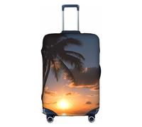 EVANEM Skyscraper Buildings - Copertura per bagagli da viaggio, custodia protettiva elastica per trolley, antigraffio, adatta per bagagli da 45 a 81 cm, Palma Tropicale Alba Alba, XL