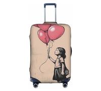 EVANEM Skyscraper Buildings - Copertura per bagagli da viaggio, custodia protettiva elastica per trolley, antigraffio, adatta per bagagli da 45 a 81 cm, C'è sempre speranza e ragazza con palloncini, S