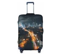 EVANEM Skyscraper Buildings - Copertura per bagagli da viaggio, custodia protettiva elastica per trolley, antigraffio, adatta per bagagli da 45 a 81 cm, Vista notturna della città, S