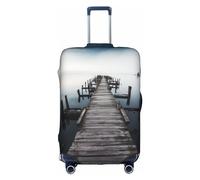 EVANEM Skyscraper Buildings - Copertura per bagagli da viaggio, custodia protettiva elastica per trolley, antigraffio, adatta per bagagli da 45 a 81 cm, Vecchio Molo Di Legno Sopra Acqua Calma, L