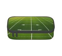 EVANEM Spring Butterfly Rose Flowers Pencil Case, grande capacità doppio strato studente matita caso, ufficio cancelleria borsa, astuccio portatile matita, Campo sportivo in verde, Taglia unica,