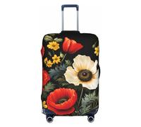 EVANEM The Old Hollywood - Copertura per bagagli da viaggio, custodia protettiva elastica per trolley, antigraffio, adatta per bagagli da 45 a 81 cm, Fiore rosso e margherita bianca 2, XL