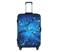 EVANEM The Old Hollywood - Copertura per bagagli da viaggio, custodia protettiva elastica per trolley, antigraffio, adatta per bagagli da 45 a 81 cm, Note musicali blu., L