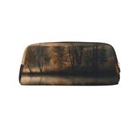EVANEM Trees Reflection on a Lake Pencil Case, Leather Zip Pouch, Office Stationery Organizer, Cosmetic Bag Coin Purse, Riflessione alberi su un lago, Taglia unica, Portamonete
