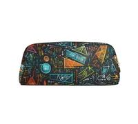 EVANEM Winter The Dolphin - Astuccio in pelle con cerniera, organizer per cancelleria da ufficio, portamonete, Formula matematica., Taglia unica, Portamonete