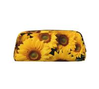 EVANEM Winter The Dolphin - Astuccio in pelle con cerniera, organizer per cancelleria da ufficio, portamonete, Girasoli, Taglia unica, Portamonete