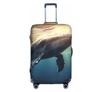 EVANEM Zebra, copertura per bagagli da viaggio, custodia protettiva elastica per trolley, antigraffio, adatta per bagagli da 45,7 a 81,7 cm, Balena sopra l'acqua del mare, XL