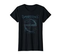 Evanescence Blue Distressed Logo Maglietta, Donna, Nero, S