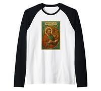 Evangelista Mark (Marcus) Carta Sacra con Il Simbolo del Leone Maglia con Maniche Raglan