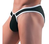 Evankin Slip Sexy da Uomo con Sacchetto Rigonfiamento Morbido Vita Bassa Biancheria Intima Elasticizzato Senza Etichetta Bikini, Nero, X-Large