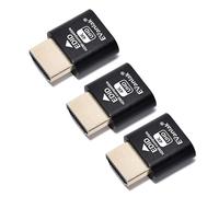 EVanlak HDMI Dummy Plug Headless Ghost Display Emulator Premium Aluminum PC（Fit Headless-3840x2160@60H New 3RD）-3Pack