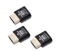 EVanlak HDMI Vga DVI Dp tipo c, emulatore di visualizzazione Headless Ghost per interfacce video digitali, in alluminio Confezione da 3 pezzi.