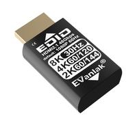 EVanlak Spina fittizia HDMI 8K 30Hz, emulatore EDID 4K Headless Ghost Display Adapter, HDMI 2.1 bidirezionale, supporta 8K/30Hz, 4K/120Hz, 1440P/144Hz, 1080P/144Hz - Oro (1 confezione)