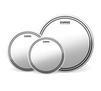 Evans EC2S Clear Rock - Confezione pelli (10", 12", 16") con pelle battente per rullante HD Dry da 14"