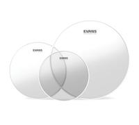 Evans ETP-G2CLR-F Confezione da 3 Pelli G2 per Tom Rispettivamente di 10", 12" e 14", Fusion, Trasparente