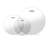 EVANS ETP-G2CLR-S Confezione da 3 Pelli G2 per Tom Rispettivamente di 12", 13" e 16", Standard, Trasparente