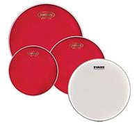 Evans Hydraulic Red Standard - Confezione pelli (12", 13", 16") con pelle battente per rullante con rivestimento UV1