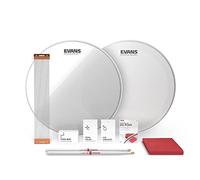 Evans Kit per rullante da 13", pelli risonanti HD Dry e trasparenti, EQ, cavi rullanti, bacchette, accessori per manutenzione