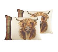 Evans Lichfield Cuscini riempiti di Piume di Piuma di Mucca Hunter Highland, Multi, 40 x 60cm, 2 unità