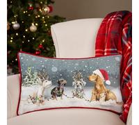 Evans Lichfield Cuscino imbottito in poliestere con cani di Natale