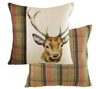 Evans Lichfield Hunter-Cuscino Imbottito in Poliestere con Cervo, Multicolore, 43 x 43 cm
