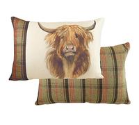 Evans Lichfield Hunter Highland-Cuscino Imbottito in Poliestere, Multicolore, 40 x 60 cm