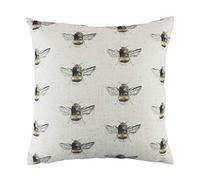 Evans Litchfield Bee Happy Repeat-Cuscino Imbottito in Poliestere, Bianco, 43 x 43 cm