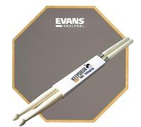 Evans RF6D RF-6D Practice Pad Pad doppio lato 6" + bacchette keepdrum 1 coppia