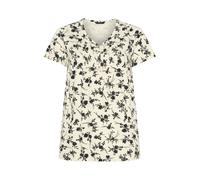 Evans Top Henley in cotone con stampa floreale Evans 44 crema