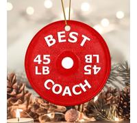 Evans1nism Best Christmas Round Ornament Pesi Piatti Rotondi Ornamento di Natale Palestra Amante Bilancieri 8,1 cm Due lati Stampato Appeso Ornamento Decorazione Albero di Natale Regalo di