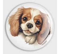 Evans1nism Calamite da frigorifero in vetro con cane Charles Spaniel, regali a forma di cucciolo, forti magneti, regalo per proprietari di cani, forti magneti da frigorifero, per lavagna bianca e