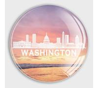 Evans1nism Magneti in vetro Frigorifero America Washington Skyline Piccoli Magneti New City Magnete Frigorifero Città Souvenir Decorazione Frigorifero per Cucina Armadietto U