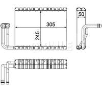 Evaporatore climatizzazione AE 88 000P MAHLE per ALPINA BMW ROLLS-ROYCE