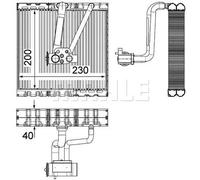MAHLE AE 93 000P evaporatore climatizzatore con valvola di espansione, adatto per Skoda Fabia II (542)