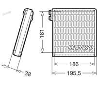 Evaporatore, impianto di climatizzazione DENSO DEV09103